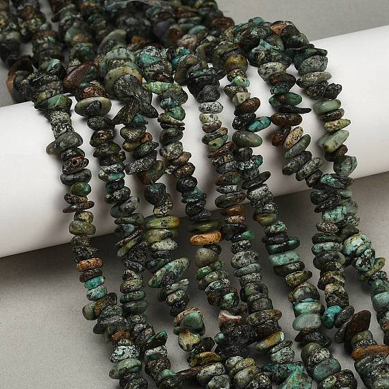 Бусы натуральная африканская бирюза (яшма), чип