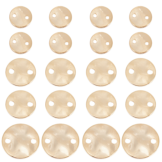 70шт 3 стили латунные подвески для разъемов, скручивание плоских круглых звеньев