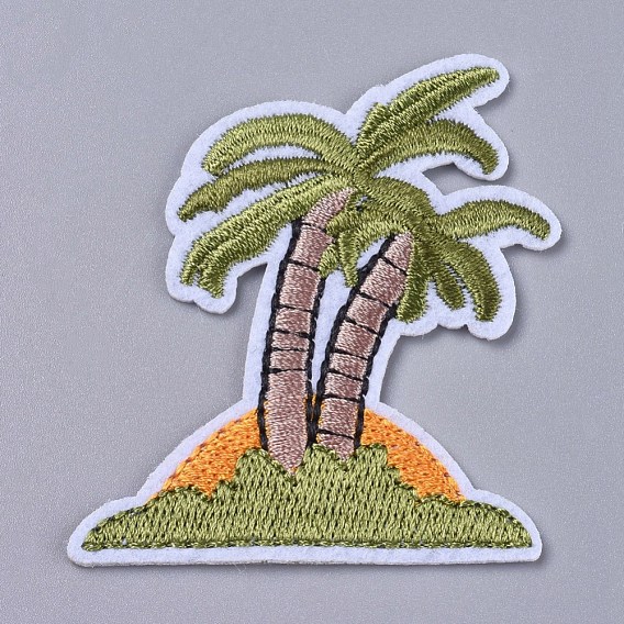 Computerized Embroidery Cloth Iron On/Sew On Patches, Costume Accessories, Coconut Tree
