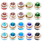 20Pcs 10 Color Handmade Silver Foil Lampwork Beads, with Gold Sand, Round