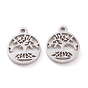 201 Stainless Steel Charms, Laser Cut, Flat Round with Tree of Life