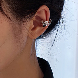 Minimalist Heart-shaped Clip-on Ear Cuff - Chic, Unique, Design Ear Jewelry.