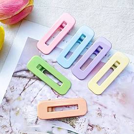 Macaron Color Alloy Alligator Hair Clips, Hollowed Hair Accessories for Girls Women, Rectangle