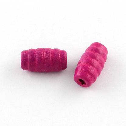 Dyed Natural Wood Beads, Oval, 15x8mm, Hole: 3mm, about 1510pcs/500g