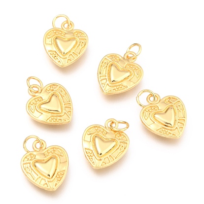 Colgantes de la aleación, larga duración plateado, con anillo de salto, corazón