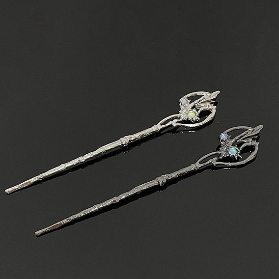 Палочки для волос из лунного камня, аксессуары для волос из сплава для женщин и девочек