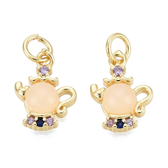 Латунные микро проложить кубического циркония прелести, со стеклом, чайник прелести, без кадмия и без свинца и без никеля