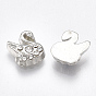 Alloy Cabochons, Fit Floating Locket Charms, with Rhinestone, Swan, Crystal
