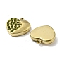 Real 14K Gold Plated 304 Stainless Steel Charms, with Rhinestone, Heart