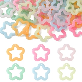 60шт 6 цвета акриловые подвески с имитацией желе, звезда
