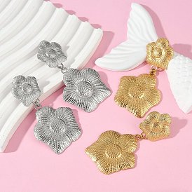 304 из нержавеющей стали болтаться серьги, цветок