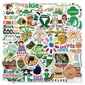Girl Scout Theme PVC Plastic Sticker Labels, Waterproof Decals for Suitcase, Skateboard, Refrigerator, Helmet, Mobile Phone Shell, Word