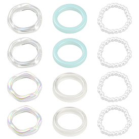 4 наборы 2 цветные акриловые кольца для женщин