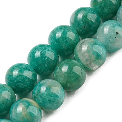 Natural Amazonite Beads Strands, Grade A, Round