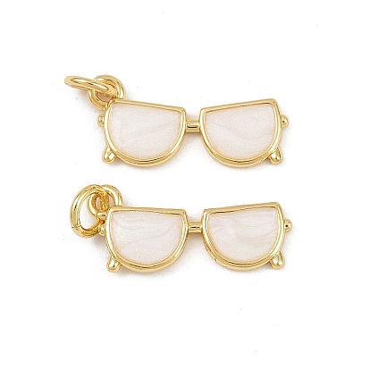 Латунь эмаль подвески, подвески для очков, с целью перехода в кольце, без кадмия и без свинца, реальный 18 k позолоченный