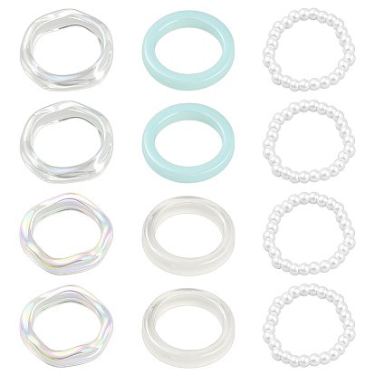 4 наборы 2 цветные акриловые кольца для женщин