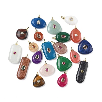 Драгоценный камень подвески, с латунными микро проложить кубических выводы циркония, без свинца и без кадмия, долговечный, стойки покрытие, реальный 18 k позолоченный