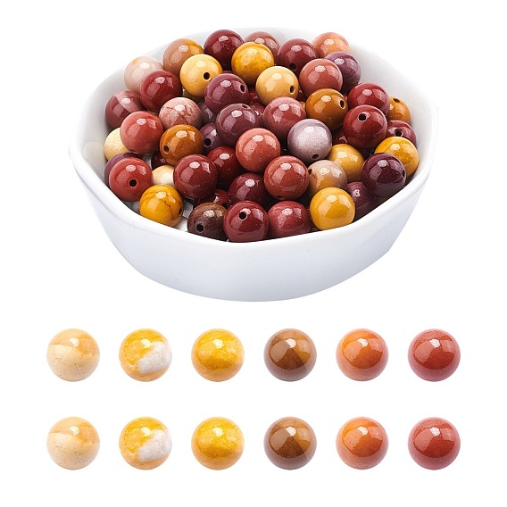 Natural Mookaite Round Beads Strands