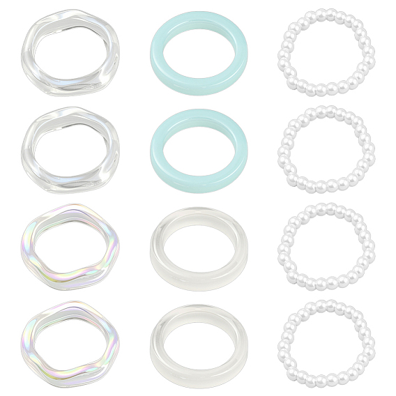 4 наборы 2 цветные акриловые кольца для женщин