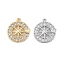 Латунные микро проложить кубического циркония подвески, без кадмия, без никеля и без свинца, плоские круглые прелести