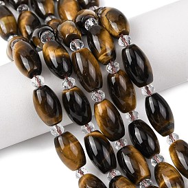 Природных тигровый глаз бисер нитей, рис, с бисером