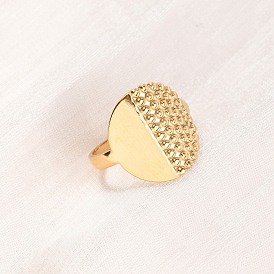 304 открытые манжеты из нержавеющей стали для женщин, плоско-круглые, ионное покрытие (ip)