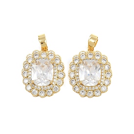 Латунные микро проложить кубического циркония подвески, овальные