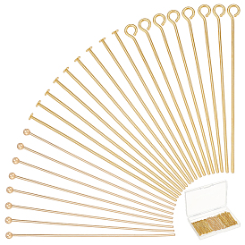 300шт. 3 стили латунные штифты с плоской головкой, долговечный, без никеля 