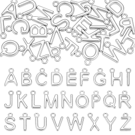 52Pcs 2 Sets 304 Stainless Steel Charms, Letter A~Z