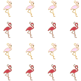 Подвески из эмали и сплава, форма фламинго