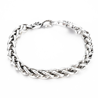 Men's Alloy Wheat Chain Bracelets, Crab