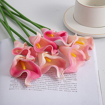 Simulation flower mini PU calla lily fake flower living room table decoration soft plastic flower wedding flower art