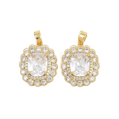 Латунные микро проложить кубического циркония подвески, овальные