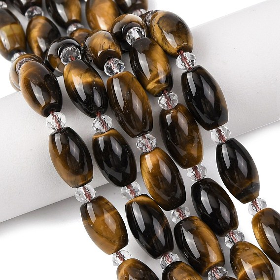 Природных тигровый глаз бисер нитей, рис, с бисером
