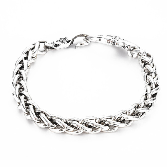 Men's Alloy Wheat Chain Bracelets, Crab