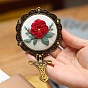 Flower/Scenery Pattern DIY Folding Mirror Embroidery Kit, including Embroidery Needles & Thread, Cotton Fabric