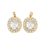 Латунные микро проложить кубического циркония подвески, овальные