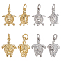 12 шт 4 стили латунные подвески, черепаховые чары, с целью перехода в кольце, без свинца и без кадмия, стойки покрытие, долговечный