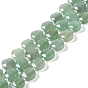 Естественный зеленый авантюрин бисер нитей, с бисером, граненый шестиугольный разрез, плоско-круглые