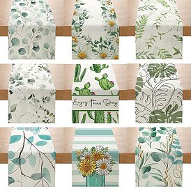 Summer Plant Leaf Print Green Plant Series Linen Home Decor Tablecloth
