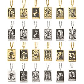 304 ожерелья с подвесками Таро из нержавеющей стали, кабель ожерелья цепи