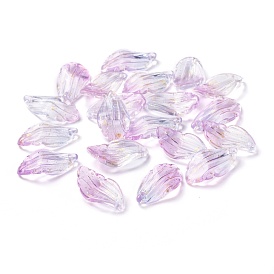 Transparent Glass Charms, with Gold Foil, Petaline
