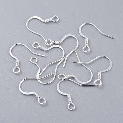 304 Stainless Steel French Earring Hooks, Flat Earring Hooks, Ear Wire