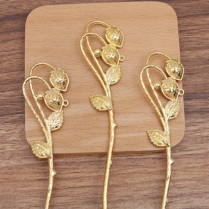 Alloy Strawberry Hair Sticks for Enamel, Long-Lasting Plated Hair Accessories for Women