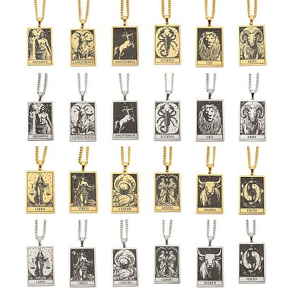 304 ожерелья с подвесками Таро из нержавеющей стали, кабель ожерелья цепи