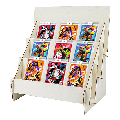 3-ярусные подставки для демонстрации ювелирных изделий из самшита, для хранения бумажных поздравительных открыток