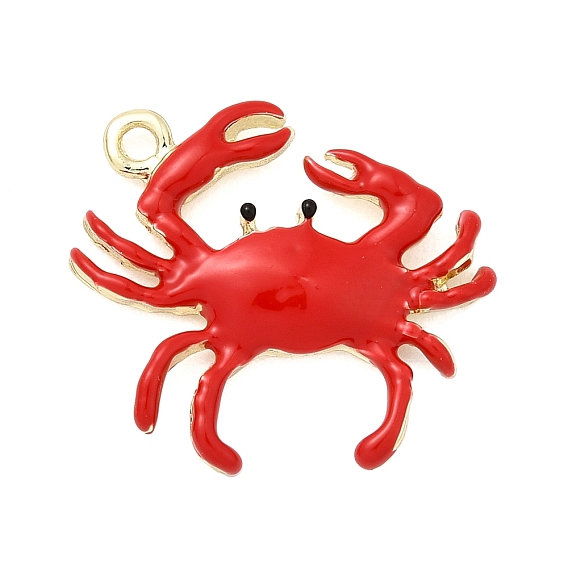 Подвески из эмали и сплава, долговечный, без свинца и без кадмия, стойки покрытие, крабовое очарование, золотые