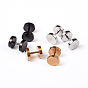 Flat Round 304 Stainless Steel Barbell Cartilage Earrings, Screw Back Earrings, Hypoallergenic Earrings, 11x8mm, Pin: 1mm
