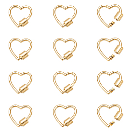 12шт. карабины-замки из цинкового сплава с винтовым креплением, сердце