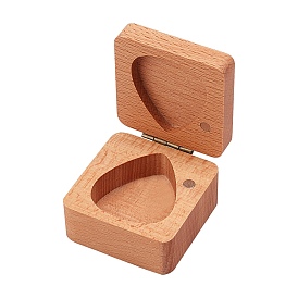 Beech Wood Guitar Pick Box Holder Collector, Square